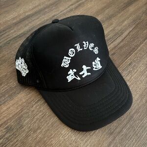 Darc Sport Black Trucker Hat with White Wolves Graphic
